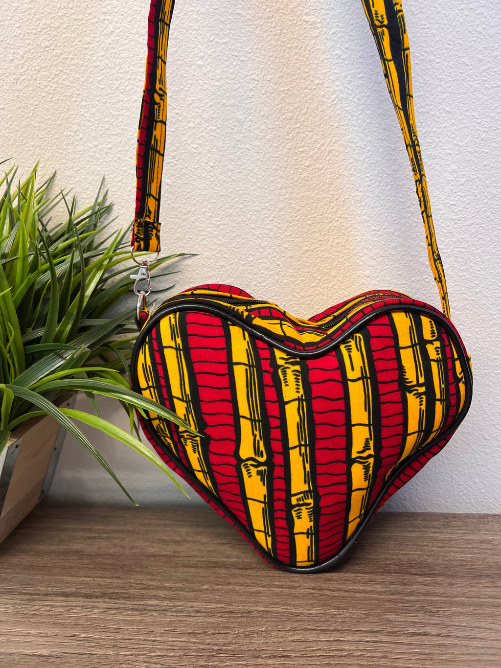Diva Kente Heart Shaped Crossbody Bag