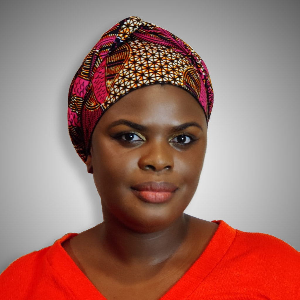 Kente African Head Wraps (Brown & Red)
