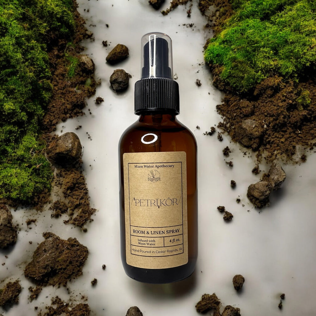 Petrichor - /ˈpetrīˌkôr/ - The Smell of Rain - ROOM & LINEN SPRAY -- by Moon Water Apothecary!