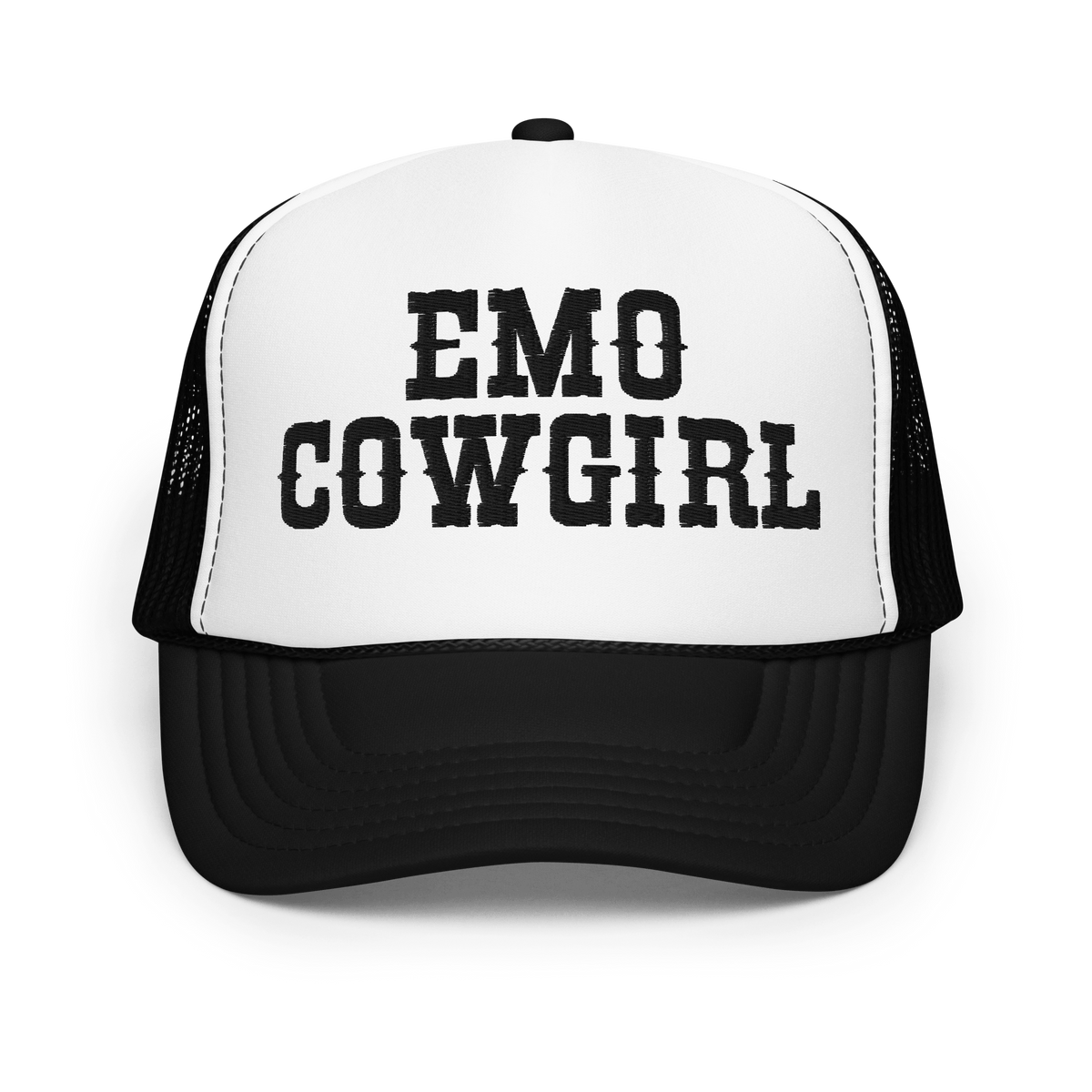 Emo Cowgirl Embroidered Foam Trucker Hat