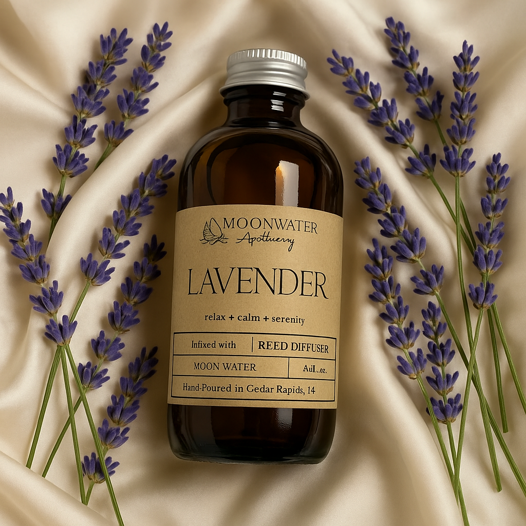 Lavender - REED DIFFUSER, Calming Aromatherapy Scent -- by Moon Water Apothecary!